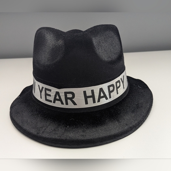 NWY Black Fedora "Happy New Year" Party Hats - Picture 2 of 7